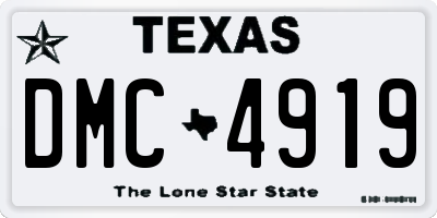 TX license plate DMC4919