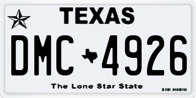 TX license plate DMC4926