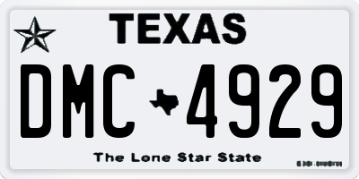 TX license plate DMC4929
