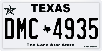 TX license plate DMC4935