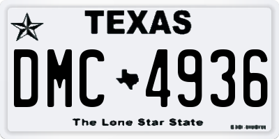 TX license plate DMC4936