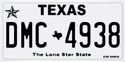 TX license plate DMC4938