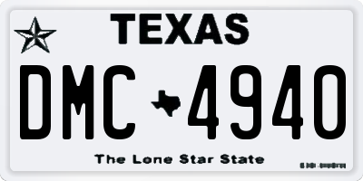 TX license plate DMC4940