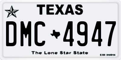 TX license plate DMC4947