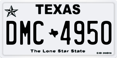 TX license plate DMC4950