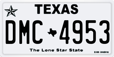 TX license plate DMC4953