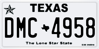 TX license plate DMC4958
