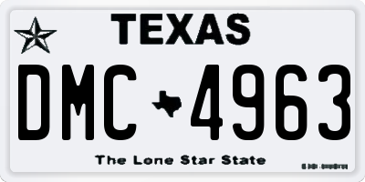 TX license plate DMC4963