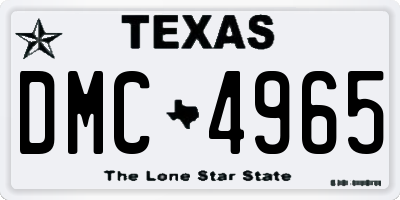 TX license plate DMC4965