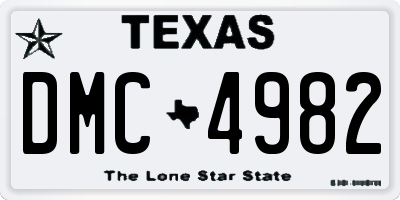 TX license plate DMC4982