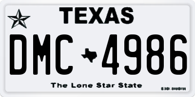 TX license plate DMC4986