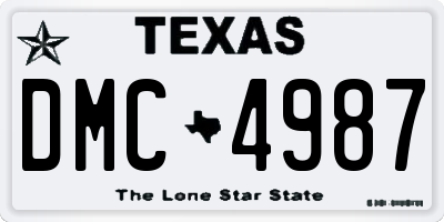 TX license plate DMC4987