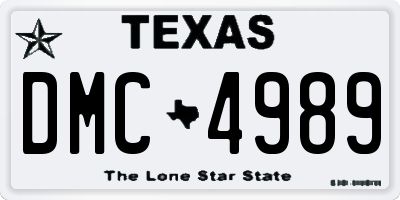 TX license plate DMC4989