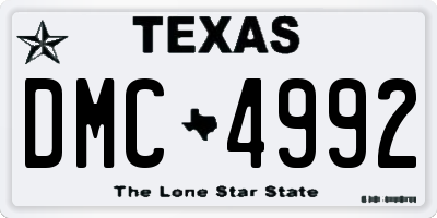TX license plate DMC4992