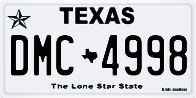 TX license plate DMC4998