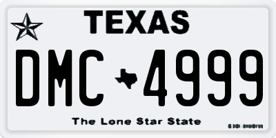 TX license plate DMC4999