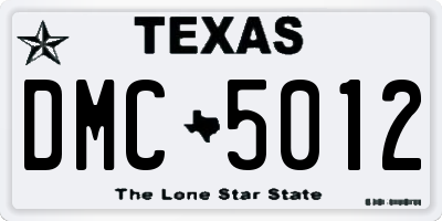 TX license plate DMC5012