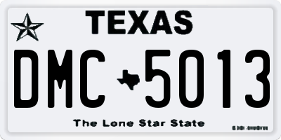 TX license plate DMC5013
