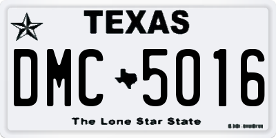 TX license plate DMC5016