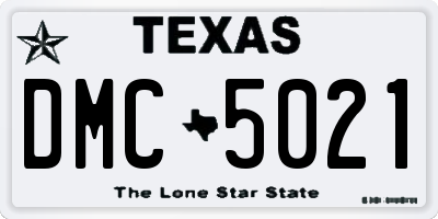 TX license plate DMC5021