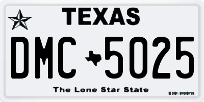 TX license plate DMC5025