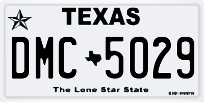 TX license plate DMC5029