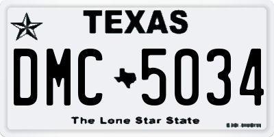 TX license plate DMC5034