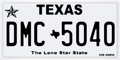 TX license plate DMC5040
