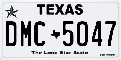 TX license plate DMC5047