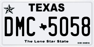 TX license plate DMC5058