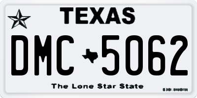 TX license plate DMC5062