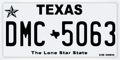 TX license plate DMC5063