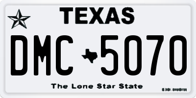 TX license plate DMC5070