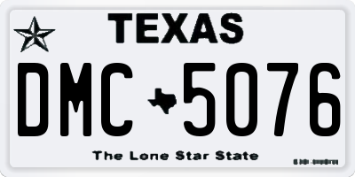 TX license plate DMC5076