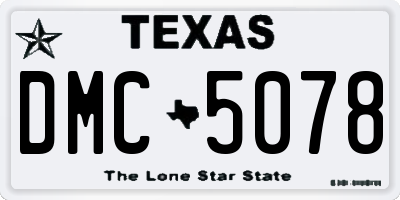 TX license plate DMC5078