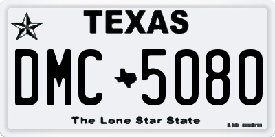 TX license plate DMC5080