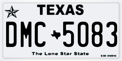 TX license plate DMC5083
