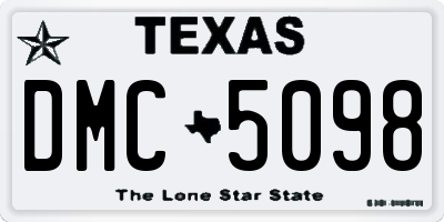 TX license plate DMC5098