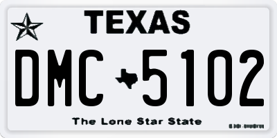 TX license plate DMC5102