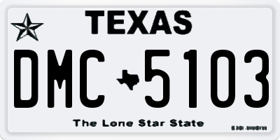 TX license plate DMC5103