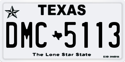 TX license plate DMC5113