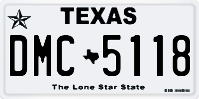 TX license plate DMC5118