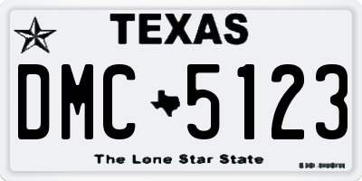 TX license plate DMC5123