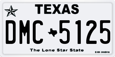 TX license plate DMC5125