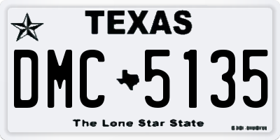 TX license plate DMC5135