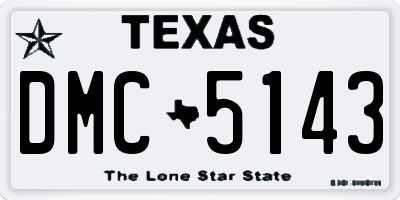 TX license plate DMC5143