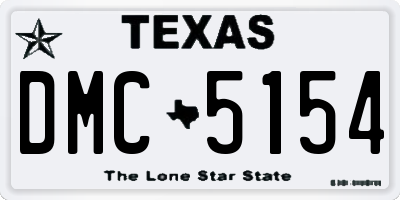 TX license plate DMC5154