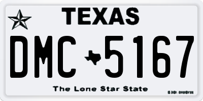 TX license plate DMC5167