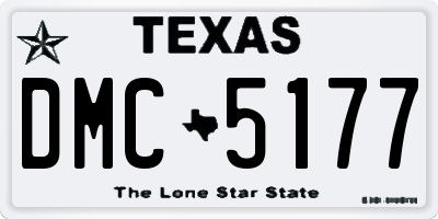 TX license plate DMC5177