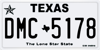 TX license plate DMC5178